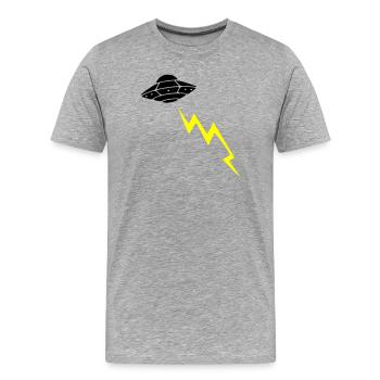 Invasion d’OVNIs, attaque éclair Vector extraterrestre - T-shirt bio Premium Homme - gris chiné - Devant - Damien (186cm)