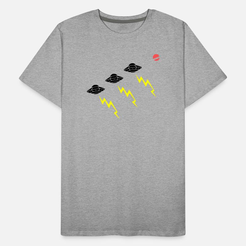 UFO Invasion Lightning Attack Alien Vector Men's Premium Organic T-Shirt