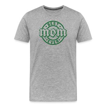 Best ever badge badge - Men's Premium Organic T-Shirt - heather grey - Front - Damien (186cm)