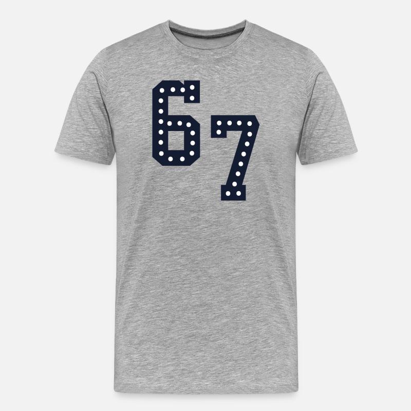 Number Lights 67 - Männer Premium Bio T-Shirt - Grau meliert
