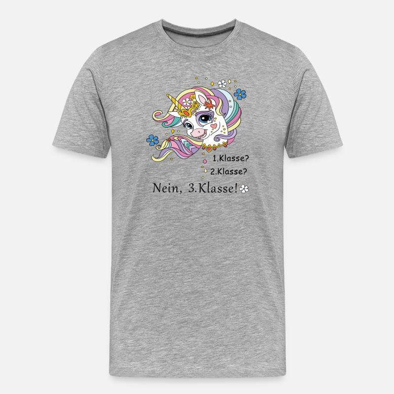 Schulkind 3.Klasse - Männer Premium Bio T-Shirt - Grau meliert