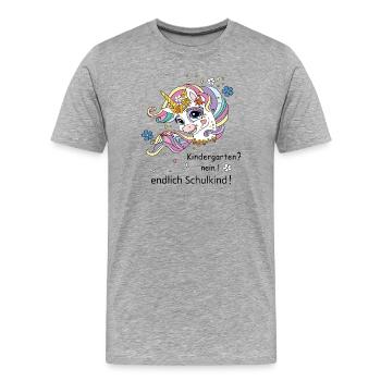 Enfin écolier - T-shirt bio Premium Homme - gris chiné - Devant - Damien (186cm)