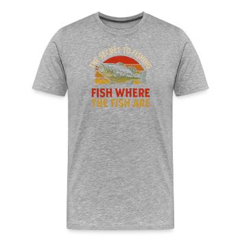 The Secret To Fishing Saying Angler Fishing Humor - Men's Premium Organic T-Shirt - heather grey - Front - Damien (186cm)
