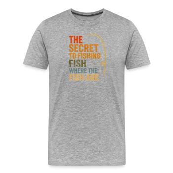 The Secret To Fishing Saying Angler Fishing Humor - Men's Premium Organic T-Shirt - heather grey - Front - Damien (186cm)