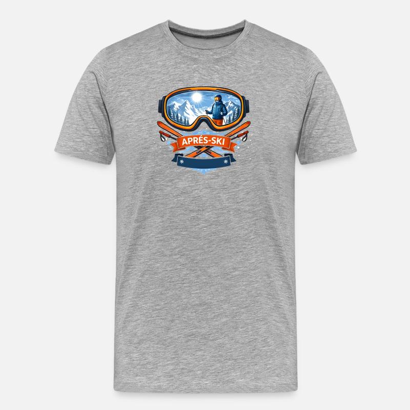 Apres Ski Comic Design - Männer Premium Bio T-Shirt - Grau meliert