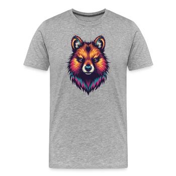 Colored Quokka Portrait - Men's Premium Organic T-Shirt - heather grey - Front - Damien (186cm)