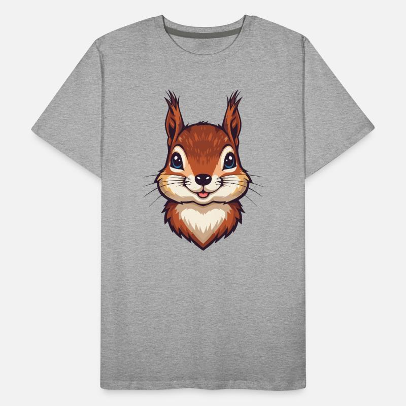 Süßer Eichhörnchen Kopf Männer Premium Bio T-Shirt