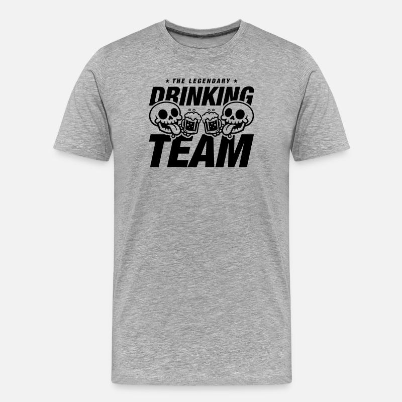 Drinking Team Skelett Bier - Männer Premium Bio T-Shirt - Grau meliert