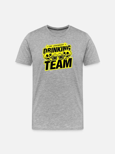 Drinking Team Skelett Bier - Männer Premium Bio T-Shirt - Grau meliert