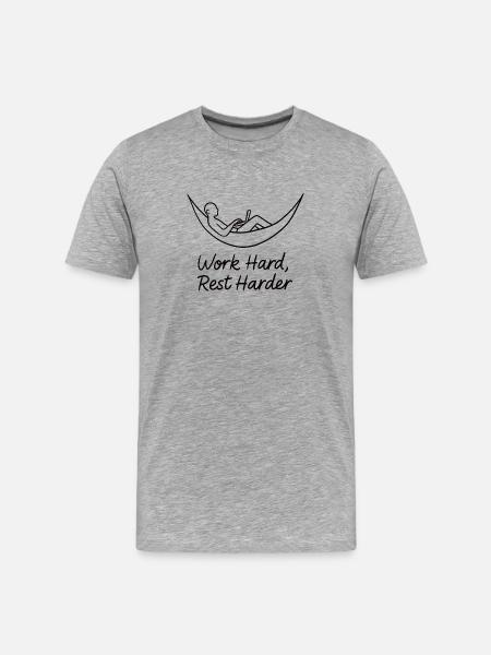 Work Hard Rest Harder Hammock - Men's Premium Organic T-Shirt - heather grey