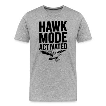 Hawk Mode Activated - Men's Premium Organic T-Shirt - heather grey - Front - Damien (186cm)