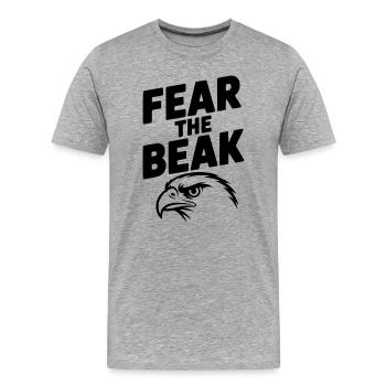 Fear the Beak - Men's Premium Organic T-Shirt - heather grey - Front - Damien (186cm)