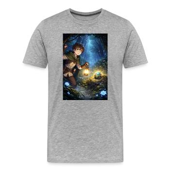 The search for the right path - Men's Premium Organic T-Shirt - heather grey - Front - Damien (186cm)