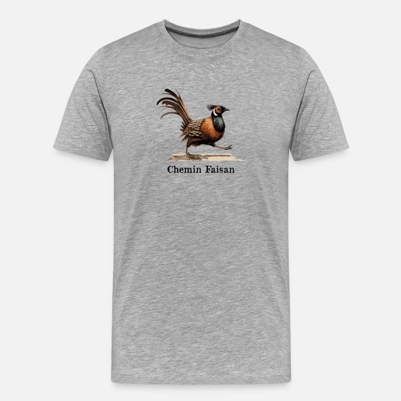 PHEASANTENPFAD! - Männer Premium Bio T-Shirt - Grau meliert