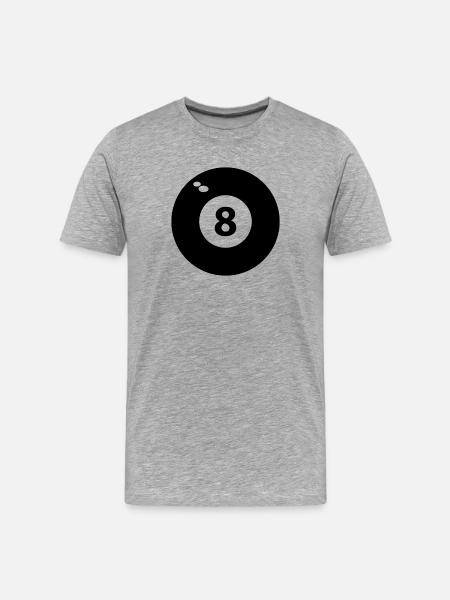 8 schwarze Billards - Männer Premium Bio T-Shirt - Grau meliert