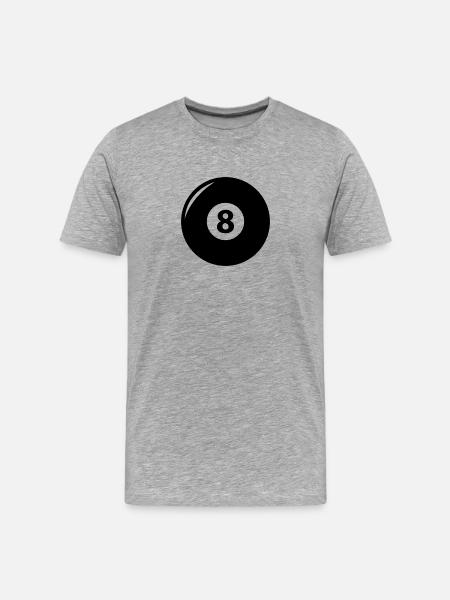 8 schwarze Billards - Männer Premium Bio T-Shirt - Grau meliert