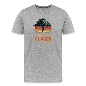 Storm Chaser Mode Activated Tornado Sturmjäger - Men's Premium Organic T-Shirt - heather grey - Front - Damien (186cm)