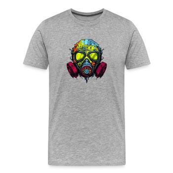 Graffiti sur le masque à gaz - T-shirt bio Premium Homme - gris chiné - Devant - Damien (186cm)