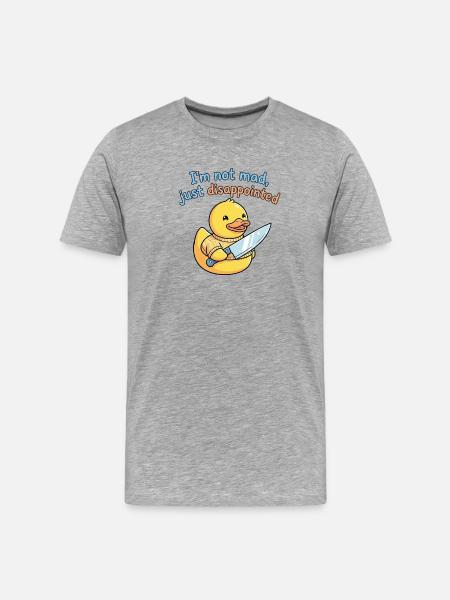 Disappointed duck with knife - Men's Premium Organic T-Shirt - heather grey
