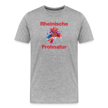 RHEINISCHE FROHNATUR, JECK! KARNEVAL SESSION - Männer Premium Bio T-Shirt - Grau meliert - Vorne - Damien (186cm)