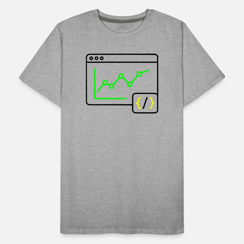 Web Analyse Chart Coding Browser Vektor Männer Premium Bio T-Shirt