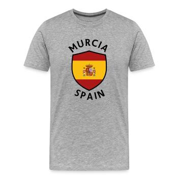 Murcia Shield in Spanish Flag - Men's Premium Organic T-Shirt - heather grey - Front - Damien (186cm)