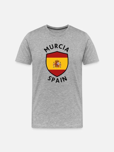 Murcia Shield in Spanish Flag - Men's Premium Organic T-Shirt - heather grey
