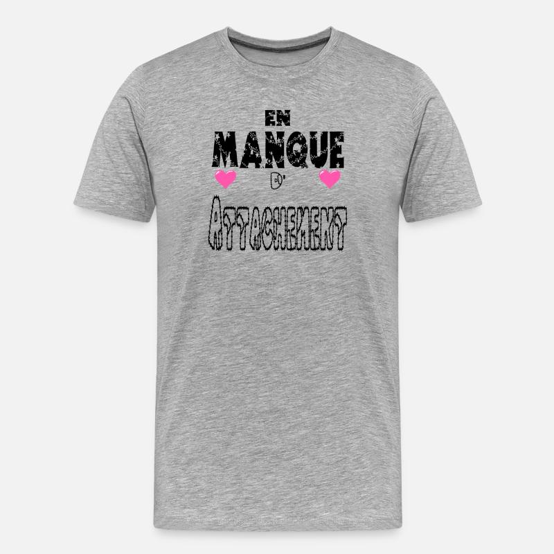 Mangelnde Bindung - Männer Premium Bio T-Shirt - Grau meliert