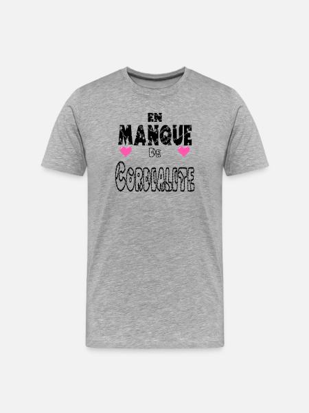 Bedürfnis nach Herzlichkeit - Männer Premium Bio T-Shirt - Grau meliert