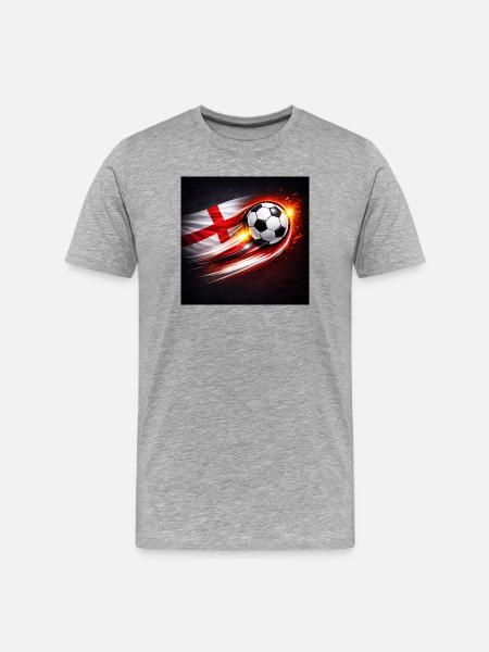 Flying football with flag breeze - Men's Premium Organic T-Shirt - heather grey