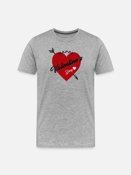 Valentine's Day Heart Font Design - Men's Premium Organic T-Shirt - heather grey