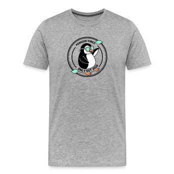 Schwarzer Pinguin in Mint-Brille 2026 - Männer Premium Bio T-Shirt - Grau meliert - Vorne - Damien (186cm)
