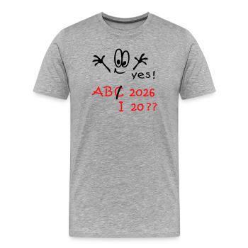 Schulanfang 2026 Abitur ? - Männer Premium Bio T-Shirt - Grau meliert - Vorne - Damien (186cm)