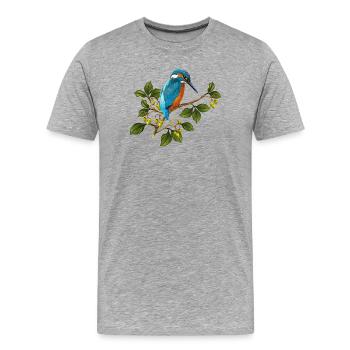 Bunter Vogel - Männer Premium Bio T-Shirt - Grau meliert - Vorne - Damien (186cm)