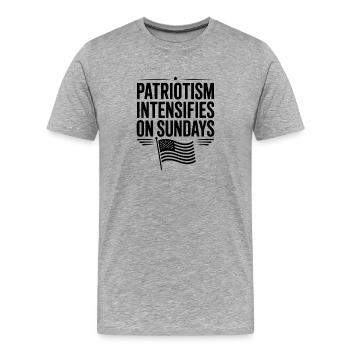 Der Patriotismus intensiviert sich sonntags - Männer Premium Bio T-Shirt - Grau meliert - Vorne - Damien (186cm)
