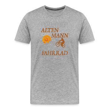 Bicycle Old Man Vintage Funny Saying - Men's Premium Organic T-Shirt - heather grey - Front - Damien (186cm)