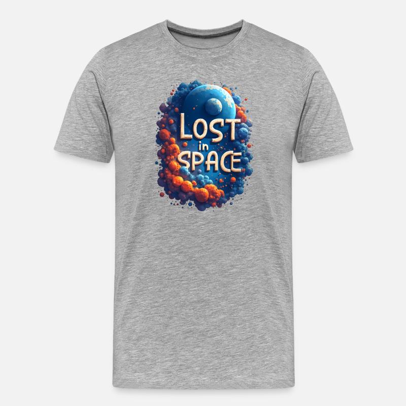 Perdu dans l’espace - T-shirt bio Premium Homme - gris chiné