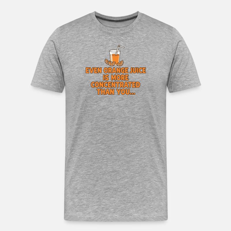 Orangensaft Konzentration Lustiger Spruch - Männer Premium Bio T-Shirt - Grau meliert