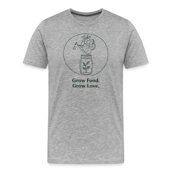 Organic horticulture, sustainable agriculture - Men's Premium Organic T-Shirt - heather grey - Front - Damien (186cm)