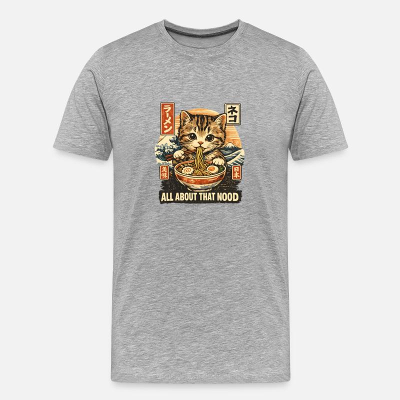 Ramen - Männer Premium Bio T-Shirt - Grau meliert