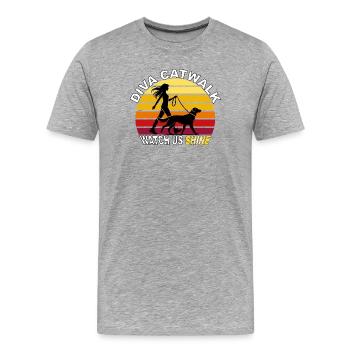 Diva Catwalk - Watch Us Shine Retro - Men's Premium Organic T-Shirt - heather grey - Front - Damien (186cm)