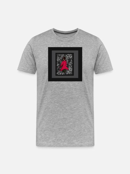 Anime_Roter Coat - Men's Premium Organic T-Shirt - heather grey
