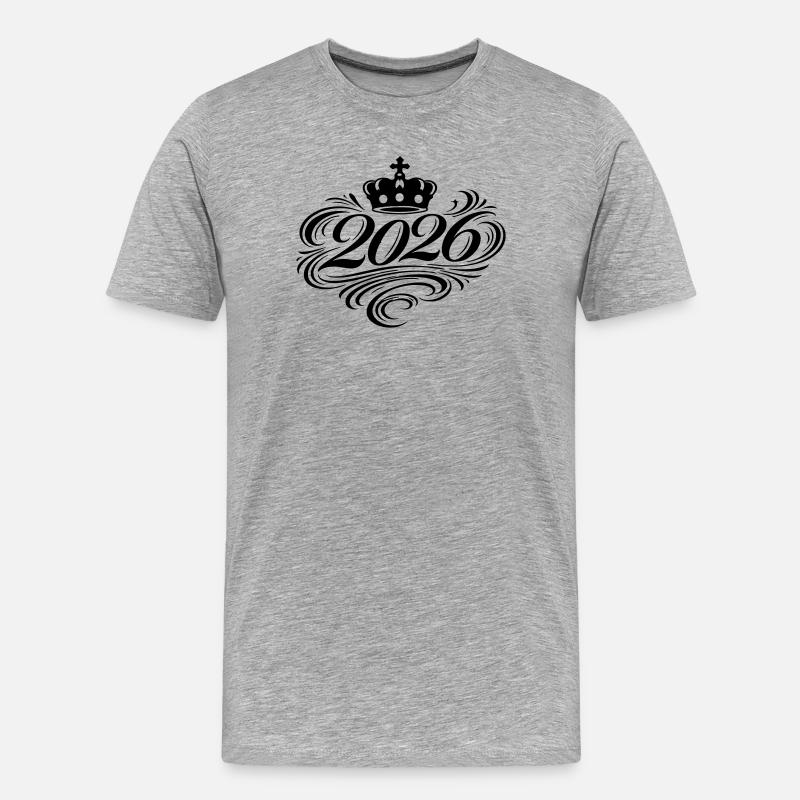 2026 Edel - Männer Premium Bio T-Shirt - Grau meliert