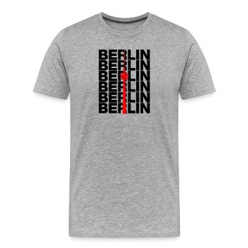 BERLIN, ALEXANDERPLATZ TV TOWER AU CŒUR DE BERLIN - T-shirt bio Premium Homme - gris chiné - Devant - Damien (186cm)