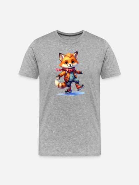Fox skating - Men's Premium Organic T-Shirt - heather grey