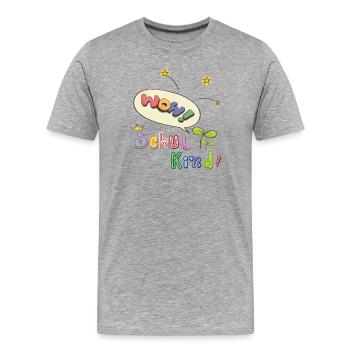Wow  Schulkind - Männer Premium Bio T-Shirt - Grau meliert - Vorne - Damien (186cm)