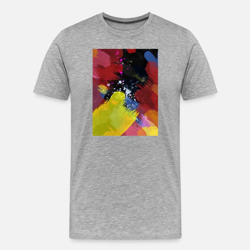 Farbexplosion Abstrakte Farbflächen - Männer Premium Bio T-Shirt - Grau meliert
