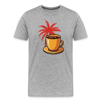 Tropischer Kaffee Palmenstil - Männer Premium Bio T-Shirt - Grau meliert - Vorne - Damien (186cm)