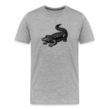 Alligator - Männer Premium Bio T-Shirt - Grau meliert - Vorne - Damien (186cm)
