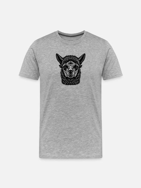Alpaca - Men's Premium Organic T-Shirt - heather grey
